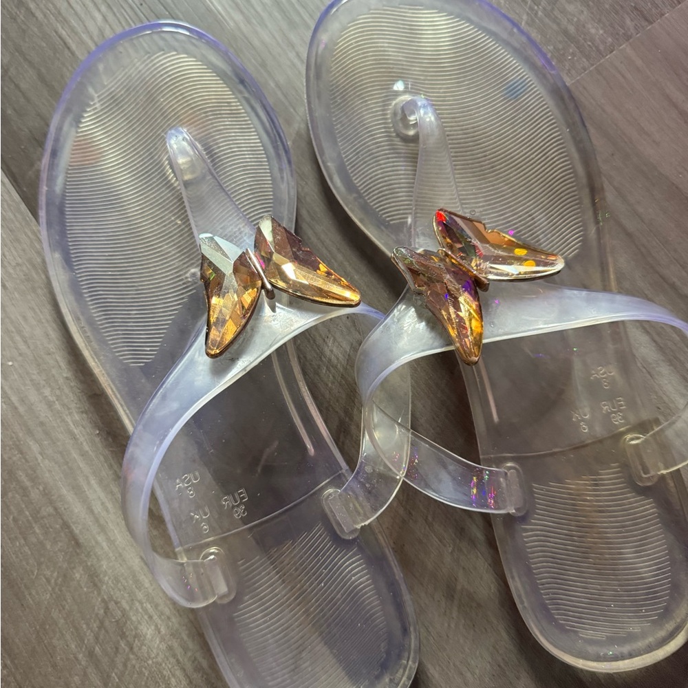 Stylish Clear Sandals with Gem Accents